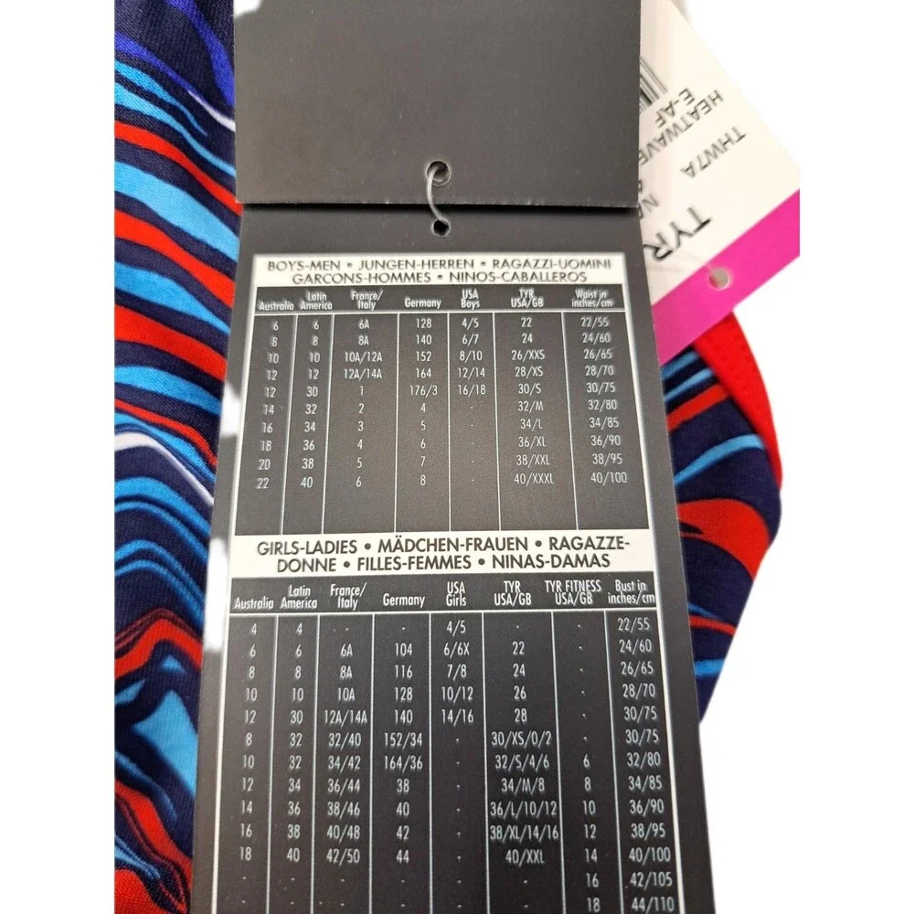 TYR Heatwave Cutoutfit One-pc Swimsuit Blue Red THW7A Size 24 | Girls 7/8 $80